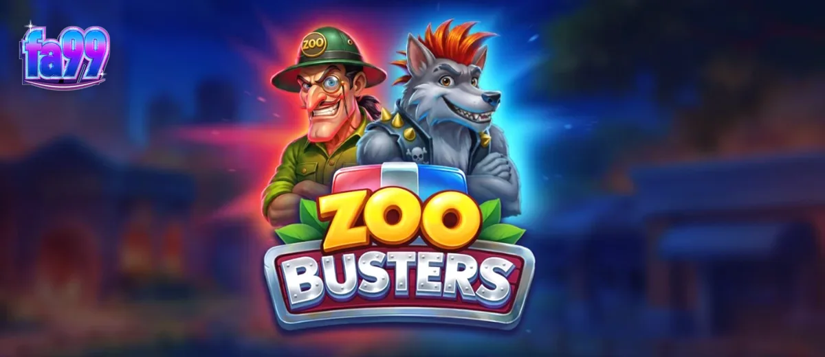 Tampilan visual karakter serigala punk dalam slot Zoo Busters